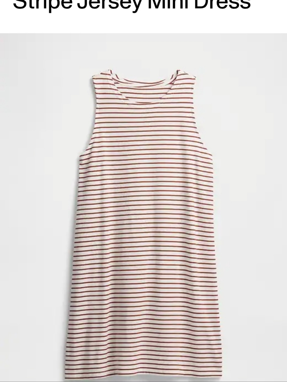 XL GAP White & Brown Striped 100% Cotton Sleeveless Knit Dress Mini/Knee Summer